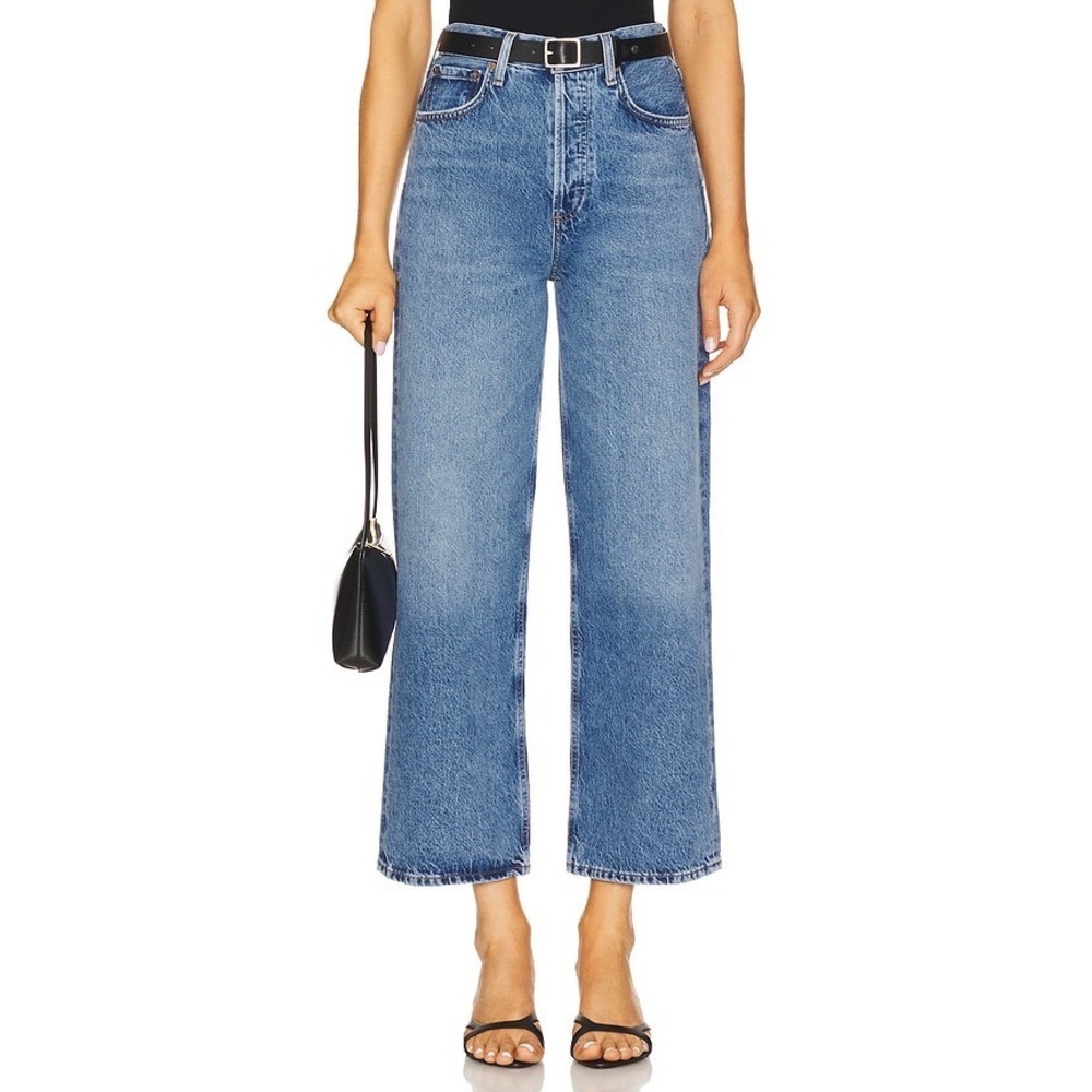 AGOLDE Ren High Rise Wide Leg Crop Jean Shrine 24 Old Money Quiet Luxury